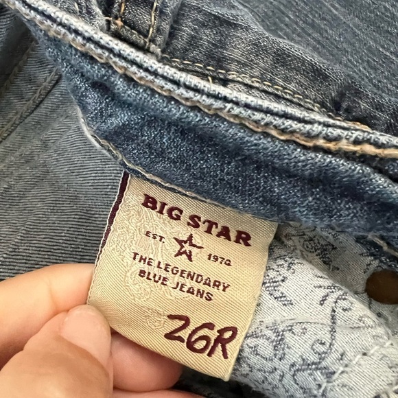 Big Star Sweet Jeans 26R – Ultralow Rise Bootcut Distressed Denim - Picture 3 of 4